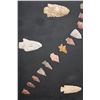 Image 7 : (62) Pre-historic Flint ARROW and SPEAR Points displayed in a Wood Frame (ONE$)