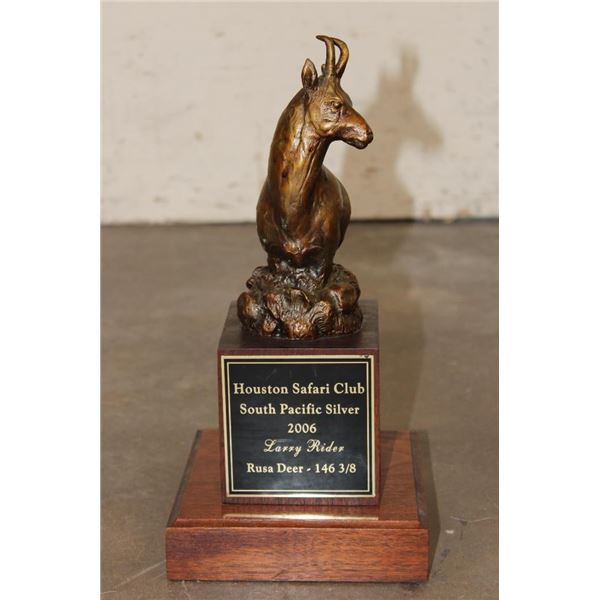 Original Bronze "South Pacific Silver" Award by artist Ron Sweeten for Houston Safari Club 2006