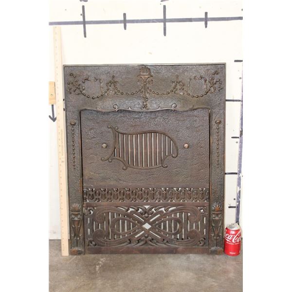 Antique Victorian CAST IRON Fireplace Mantel Insert with a Removable Summer Cover