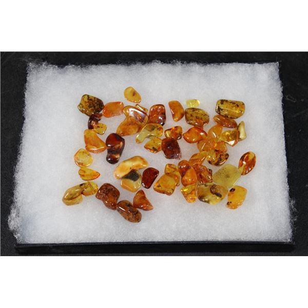 Authentic Raw and Polished "Baltic Gold" AMBER Gemstones, Weight 39.08 g (ONE$)