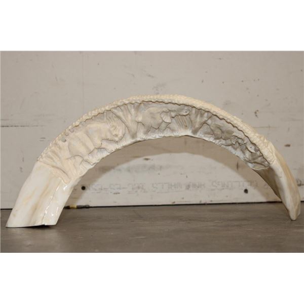 Largest Hand-carved HIPPOPOTAMUS Ivory Tusk we've Ever Seen!