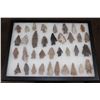 Image 1 : (36) Prehistoric South Texas Bandera Flint ARROWHEAD Surface Finds in a Display Case (ONE$)