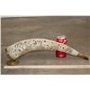 Image 2 : Scrimshawed and Polished STEER Horn on a Brass Base