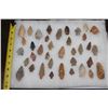 Image 2 : (37) Prehistoric Northeast Texas Flint Dart Point ARROWHEADS in a Display Case (ONE$)