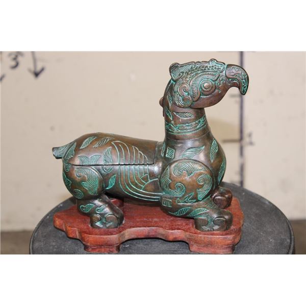 Chinese GRIFFIN Table Lighter with a Cigarette Box after James Mont's MCM Design