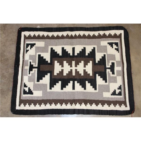 Traditional Hand-woven "Two Grey Hills" NAVAJO TEXTILE or Rug