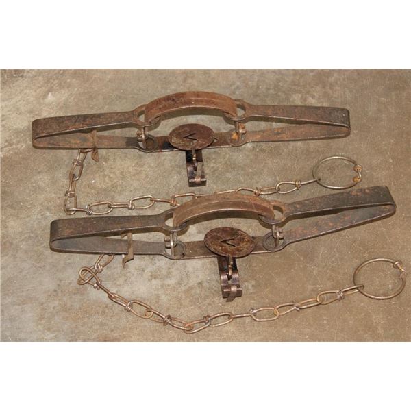 (2) Vintage Oneida Victor #2 Animal Traps (ONE$)