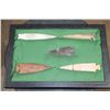 Image 1 : (5) Flint Spear Point ARROWHEADS in a Display Case (ONE$)
