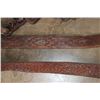 Image 7 : Antique "Old West" Horse Bits, Bridals, 2 Tooled Leather Belts, and a Leather Strap (ONE$)