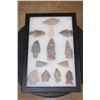 Image 1 : (12) Prehistoric South Texas Flint ARROWHEADS in a Display Case (ONE$)
