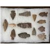 Image 2 : (12) Prehistoric South Texas Flint ARROWHEADS in a Display Case (ONE$)