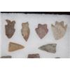 Image 3 : (12) Prehistoric South Texas Flint ARROWHEADS in a Display Case (ONE$)