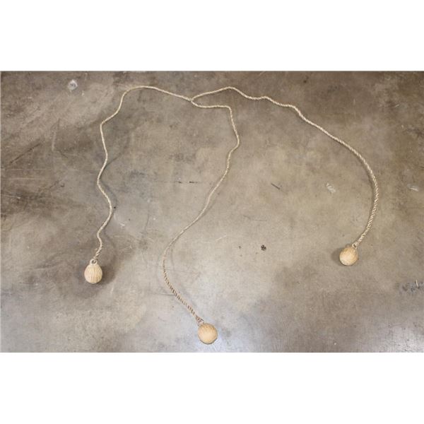 Primitive South American Set of Rawhide BOLAS (Hunting Weapon)