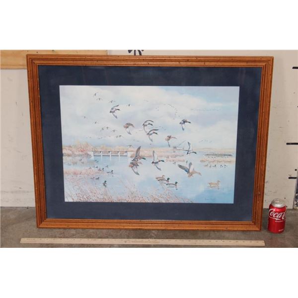 "Wetland Habitat" Print by Angus Short in a Wood and Glass Frame