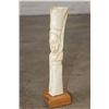 Image 1 : African Woman Figure Statue Carved from Bone on a Wood Stand