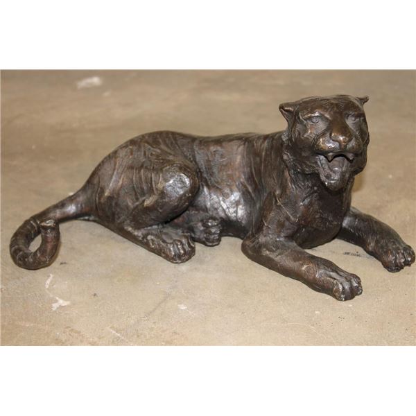 Laying TIGER Bronze Sculpture, Weight 10 lbs