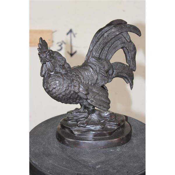Bronze ROOSTER Sculpture on a Bronze Base, Weight 8 lbs