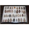 Image 1 : (38) Native American ARROWHEADS in a Display Case (ONE$)