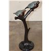 Image 1 : Big Bronze Sculpture of LOVE BIRDS on a Branch, Weight 13 lbs