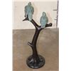 Image 4 : Big Bronze Sculpture of LOVE BIRDS on a Branch, Weight 13 lbs