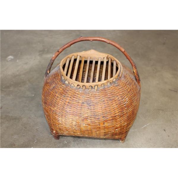 Antique Hand-woven SNAKE BASKET with a Sliding Lid