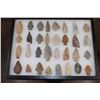 Image 1 : (32) Prehistoric Northeast Texas Flint Spear Point ARROWHEADS in a Display Case (ONE$)