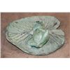 Image 3 : FROG lounging on a Lily Pad Bronze Sculpture, Weight 4 lbs