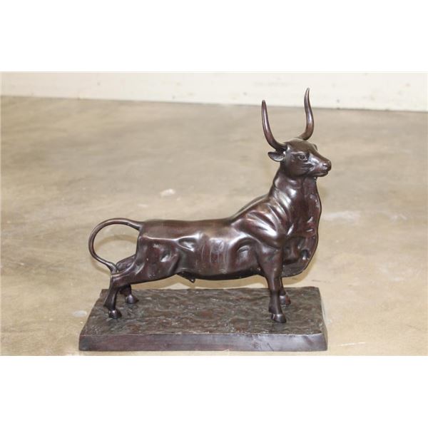 Bronze BULL Sculpture on a Bronze Base, Weight 13 lbs