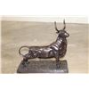 Image 1 : Bronze BULL Sculpture on a Bronze Base, Weight 13 lbs