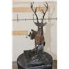 Image 4 : Big Jumping DEER Bronze Sculpture on a Marble Base, Weight 15 lbs