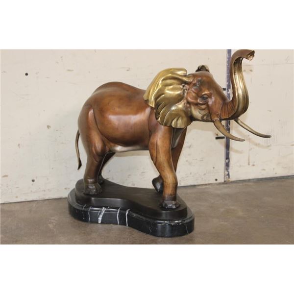 Big Elephant BRONZE Sculpture on a Marble Base, Signed by Marius