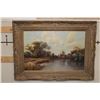 Image 2 : Signed Original A.D. GREER Oil Painting on Canvas in a Beautiful Carved Wooden Frame