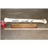 Image 2 : Scrimshawed GIRAFFE Leg Bone on a Wooden Display Stand by African Artist J.Nkosi