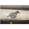 Image 5 : Scrimshawed GIRAFFE Leg Bone on a Wooden Display Stand by African Artist J.Nkosi