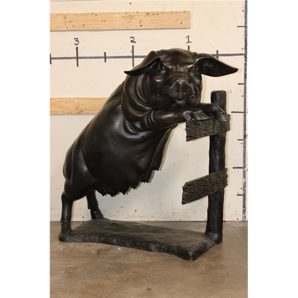 XXL Life-sized PIG Bronze Statue, Weight 105 lbs