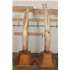 Image 20 : *TEXAS RESIDENTS ONLY* 128 lb Set of ELEPHANT IVORY TUSKS on Wood Base Stands