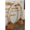 Image 3 : *TEXAS RESIDENTS ONLY* 128 lb Set of ELEPHANT IVORY TUSKS on Wood Base Stands