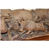 Image 7 : XL Original Hand-carved Leadwood Sculpture of a WILDEBEEST Family by African artist Robert Nzali