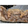 Image 4 : XXL 8' 10" Long Original Leadwood Carving of 3 CAPE BUFFALO and 4 WILDEBEEST by artist Robert Nzali
