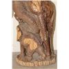 Image 12 : XL Leadwood Carving of a Mother ELEPHANT with HIPPO Tooth Ivory Tusks, her Calf, and a GIRAFFE