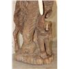 Image 6 : XL Leadwood Carving of a Mother ELEPHANT with HIPPO Tooth Ivory Tusks, her Calf, and a GIRAFFE