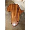 Image 4 : Hand-carved Shape of AFRICA Coffee Table with 3 Carved Elephant Foot Legs