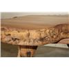Image 8 : Hand-carved Shape of AFRICA Coffee Table with 3 Carved Elephant Foot Legs