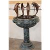 Image 1 : XL Bronze Garden Fountain with 4 DOLPHINS, Weight 113 lbs