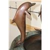 Image 6 : XL Bronze Garden Fountain with 4 DOLPHINS, Weight 113 lbs