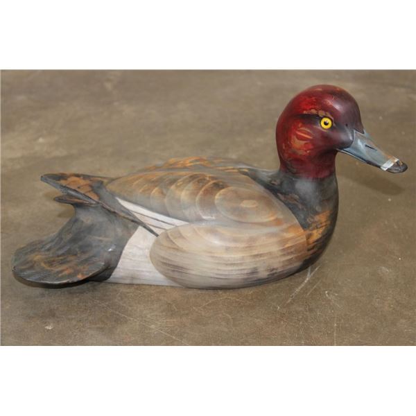 Original Hand-carved and Hand-Painted Duck Decoy signed by J. Linder