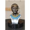 Image 1 : Original Bronze Female Masai Woman Bust on a Black Granite Base signed and numbered by Raj S. Paul