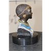 Image 3 : Original Bronze Female Masai Woman Bust on a Black Granite Base signed and numbered by Raj S. Paul