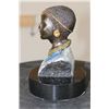 Image 4 : Original Bronze Female Masai Woman Bust on a Black Granite Base signed and numbered by Raj S. Paul