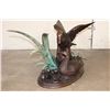 Image 3 : XXL DUCK Family Bronze Sculpture on a Marble Base, Weight 79 lbs